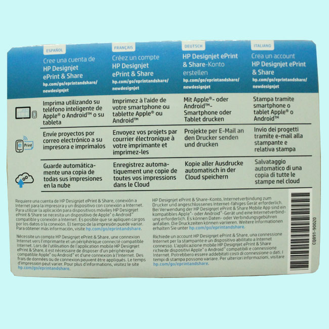 Card printing label