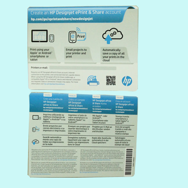 Card printing label